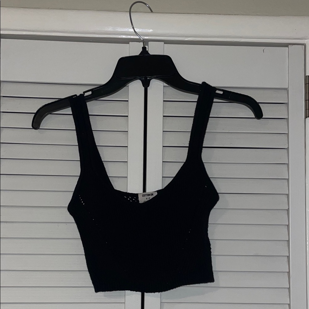 Cotton On Black Knit Crop Top